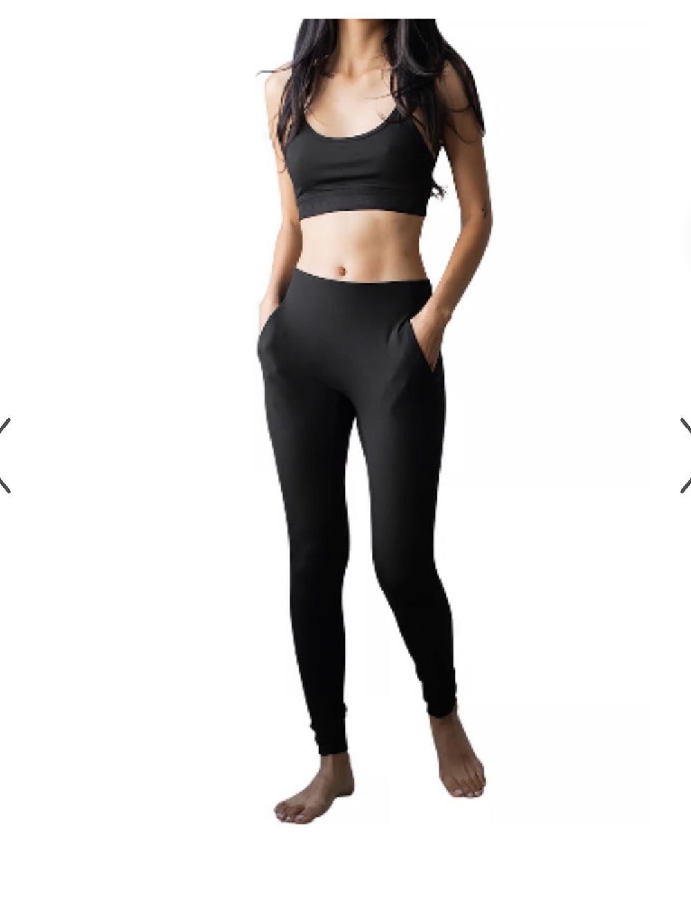 lunya Black High-Rise Leggings with Side Pockets